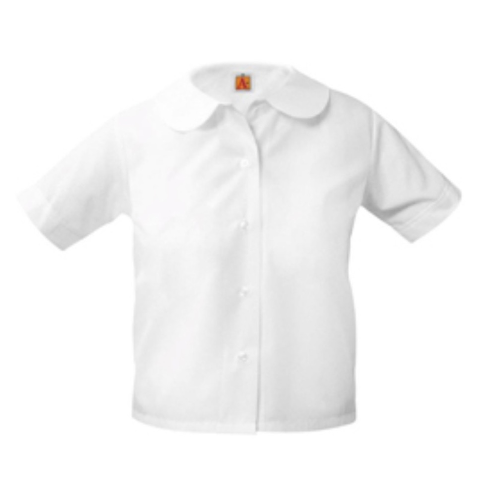 Uniform blouse💚WHITE SHORT SLEEVE PETERPAN COLLAR